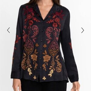 Johnny Was Kiana Ribbon Detail Top L